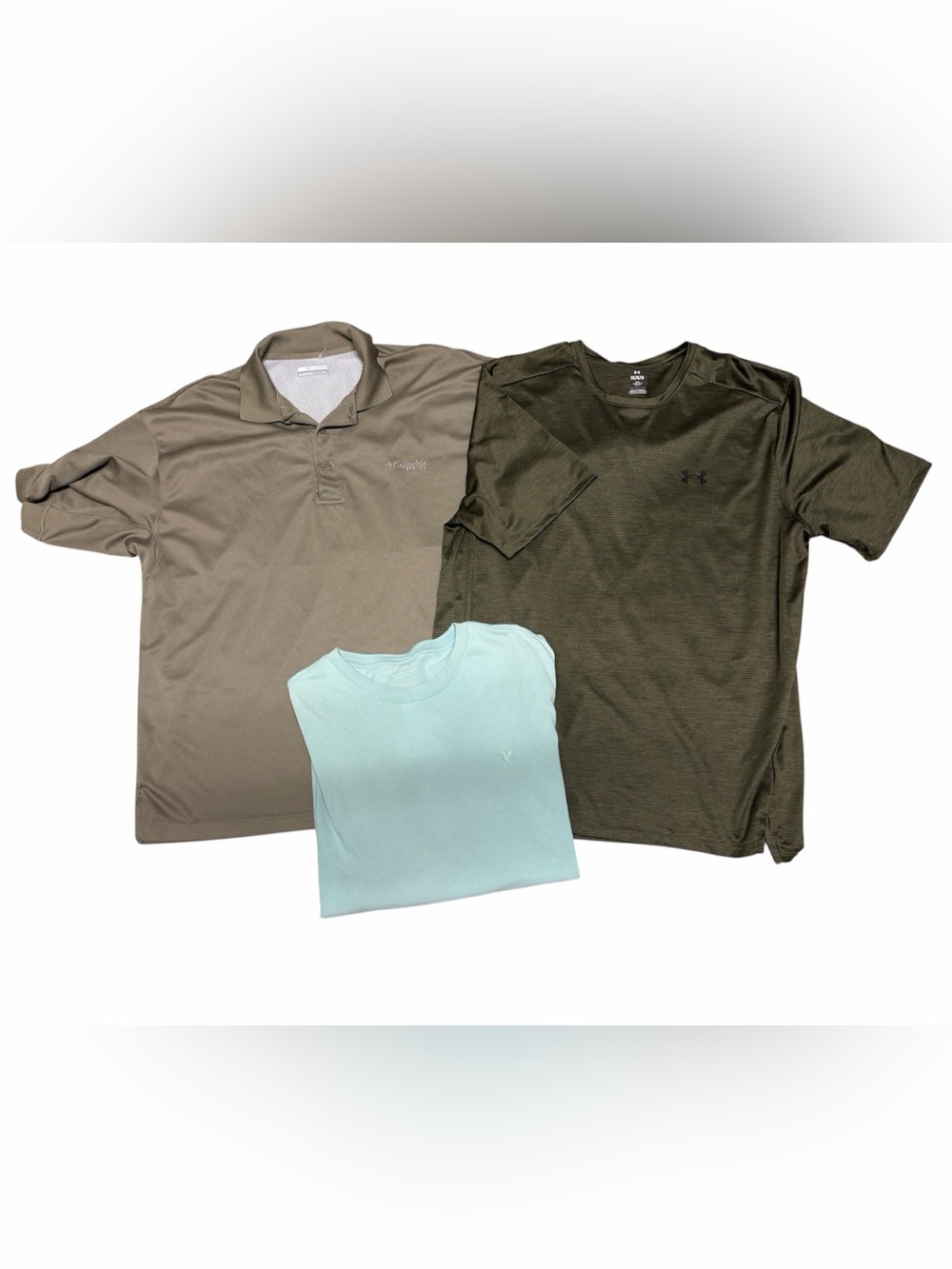 Men’s Large Shirt Bundle Columbia Under Armour American Eagle 3 Shirts